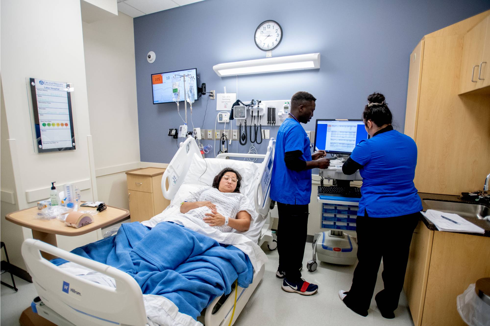Students in a nursing lab